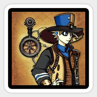 Anime Steampunk Boy Sticker